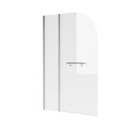 Plum&clay Memphis Chrome Double Curved Frameless Bath Screen With Towel Rail (W)1000mm (H)1400mm
