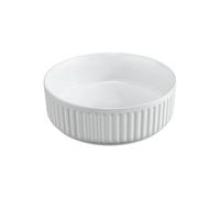 Plum&clay Minerva Gloss White Ceramic Round Ribbed Textured Counter Top Basin (W)360mm