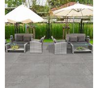 Plum&Clay Mythos Matt Grey Concrete Effect Porcelain Outdoor Tile Pack Of 1 Tile 0.72M² (L)1200mm (W)600mm
