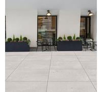Plum&Clay Mythos Matt White Stone Effect Porcelain Outdoor Tile Pack Of 13 Tiles 4.68M² (L)600mm (W)600mm
