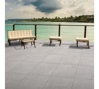 Plum&Clay Mythos Matt White Stone Effect Porcelain Outdoor Tile Pack Of 20 Tiles 10.8M² (L)600mm (W)900mm