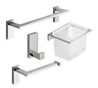 Plum&clay Nolan Chrome 4-Piece Bathroom Accessory Set