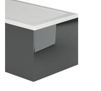 Plum&clay Novela Grey Anthracite Gloss L-Shapes End Bath Panel (L)700mm (H)540mm