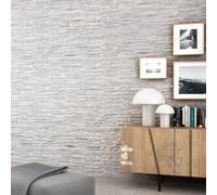 Plum&Clay Oracle White Split Faced Stone Effect Porcelain Tile Pack Of 4 Tiles 1.14M² (L)890mm (W)320mm