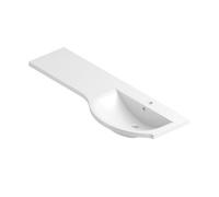 Plum&clay Right Hand L-Shaped Curved Semi-Recessed Basin With Worktop (L)1544mm