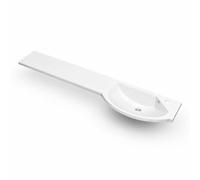 Plum&clay Right Hand L-Shaped Curved Semi-Recessed Shallow Depth Basin With Worktop (L)1544mm