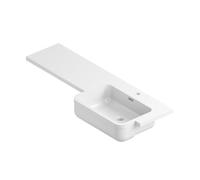 Plum&clay Right Hand L-Shaped Semi-Recessed Shallow Depth Basin With Worktop (L)1544mm