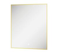 Plum&clay Rio Brushed Gold Framed Backlit Led Bathroom Mirror With Dual Light (W)50Cm (H)72Cm