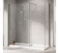 Plum&clay Riven Chrome Walk In Shower Enclosure End Panel (W)680mm