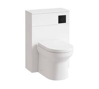 Plum&clay Romeo Matt White Back To Wall Toilet Wc Unit With Pan, Cistern & Black Square Flush Button (W)500mm