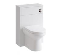 Plum&clay Romeo Matt White Back To Wall Toilet Wc Unit With Pan, Cistern & Chrome Oval Flush Button (W)500mm