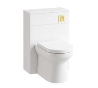 Plum&clay Romeo Matt White Back To Wall Toilet Wc Unit With Pan, Cistern & Gold Square Flush Button (W)500mm
