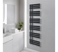 Plum&clay Ryder Black Heated Towel Radiator Rail (H)1750mm (W)500mm