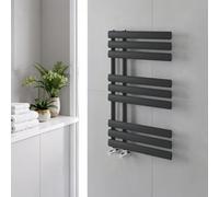 Plum&clay Ryder Black Heated Towel Radiator Rail (H)820mm (W)500mm