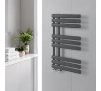 Plum&clay Ryder Grey Heated Towel Rail (H)820mm (W)500mm