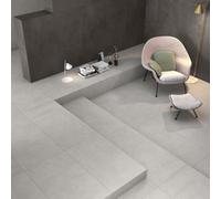 Plum&Clay Sentry Matt Grey Concrete Effect Porcelain Wall & Floor Tile Pack Of 36 Tiles 25.92M² (L)600mm (W)1200mm