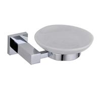 Plum&clay Tate Wall Mounted Bathroom Soap Holder Chrome & Ceramic Dish