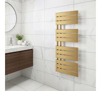 Plum&clay Taurus Brushed Gold Heated Towel Radiator Rail (H)1080mm (W)550mm