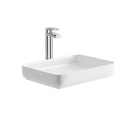 Plum&clay Themis Matt White Polymarble Rectangular Counter Top Basin (W)540mm (D)400mm