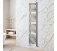 Plum&clay Triton Brushed Nickel Heated Towel Radiator Rail (H)1800mm (W)400mm