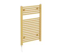 Plum&clay Triton Gold Electric Heated Towel Radiator Rail (H)770mm (W)500mm