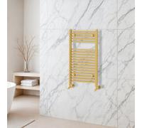 Plum&clay Triton Gold Heated Towel Radiator Rail (H)770mm (W)500mm