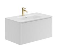 Plum&clay Zion Fluted White Wall Hung Drawer Vanity Unit & Basin Set (W)800mm
