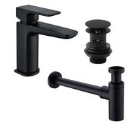 Plum&clay Zoia Black Basin Mono Tap Package Inc Waste & Bottle Trap