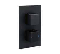 Plum&clay Zoia Black Dual Outlet Square Concealed Shower Valve