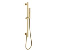Plum&clay Zoia Brushed Gold Shower Slider Rail Kit With Handset & Built In Wall Outlet