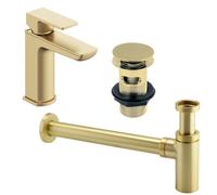 Plum&clay Zoia Gold Basin Mono Tap Package Inc Waste & Bottle Trap