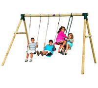 Plum Play Swing Set Wooden Triple Swing Set w/Glider Roundpole