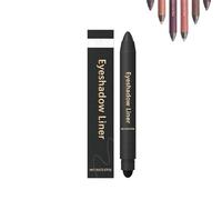 Plum-colored duo eyeshadow pencil with blending brush. Long-lasting, waterproof, and sweat-resistant, smooth and easy to apply.