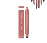 Plum-colored duo eyeshadow pencil with blending brush. Long-lasting, waterproof, and sweat-resistant, smooth and easy to apply.