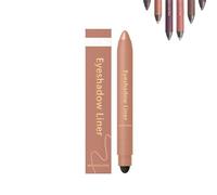 Plum-colored duo eyeshadow pencil with blending brush. Long-lasting, waterproof, and sweat-resistant, smooth and easy to apply.