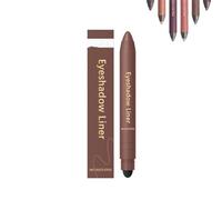 Plum-colored duo eyeshadow pencil with blending brush. Long-lasting, waterproof, and sweat-resistant, smooth and easy to apply.