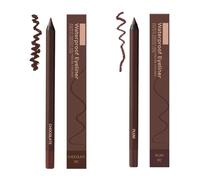 Plum Eyeliner Pencil Waterproof, 24 Hr Waterproof Eyeliner, Duo Sharpenable Eye Pencil, Smudge Proof & No Fading, Smooth And Easy To Color, Long Lasting (Chocolate+Plum)