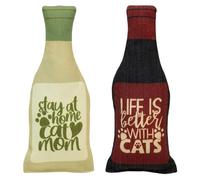 Wine Bottle Catnip Toys for Cats and Kittens Plush Wine Bottle - Funny Cat Toy PURRsecco and pinoMEOW - Cat Nip Toy for Wine Drinking Cat Moms and Dads