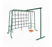 Plum Kids Outdoor Climbing Frame with Monkey Bars, Swing & Cargo Net - Metal Garden Playset for Children Ages 3+ | Durable Fun for Years | Safe & Strong (Green)