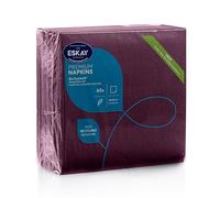 Plum Linen-Feel Dinner Paper Napkins, For Dinners Parties and Catering Supplies, Disposable and Fully Biodegradable Airlaid Napkins, 60 Pack