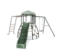 Plum Metal Climbing Dome With 8Ft Slide, Monkey Bars, Swing, Scramble Net & Lookout Tower For Kids Outdoor Play (3+ Years)