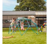 Plum Phobos Metal Climbing Dome Free-Standing Steel Climber With Stippled Grip, Weather-Resistant Finish, Teal & Purple