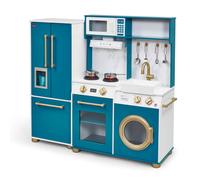 Plum Play Wooden Kids Kitchen - Bakehouse Roleplay Toy with Lights, Sounds, Accessories & Fridge - Pretend Indoor Play Set for Ages 3+