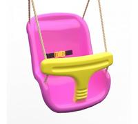Plum Play Secure Baby Swing Seat - High-Back Toddler Swing with Safety Harness, Weather-Resistant Easy-Clean Design (Pink)