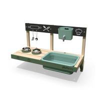 Plum Play Splash and Mash Discovery Mud Kitchen with Water Tap and Sink- Cooking Utensils - Hob and Pan - Outdoor Garden Roleplay Kitchen to attach to Playhouses, Fences or Walls (Extra Large)