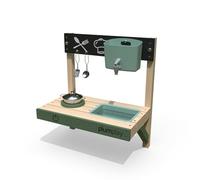 Plum Play Splash and Mash Discovery Mud Kitchen with Water Tap and Sink- Cooking Utensils - Hob and Pan - Outdoor Garden Roleplay Kitchen to attach to Playhouses, Fences or Walls (Standard)