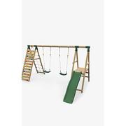 Plum Play Green Woolly Monkey Wooden Swing Set - Size: 210 x 290 x 400cm - n/a - Wilko