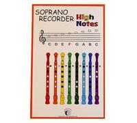 PLUM ROSE Soprano High Notes Recorder Finger Chart 11x17 (Rainbow)