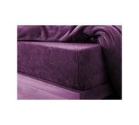 (Plum , Single) Teddy Extra deep Fleece Fur Fitted Bed Sheet