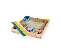 Plum Play Sandpit Baby Toddler w/Built-In Storage & Bench Feature Wooden Frame